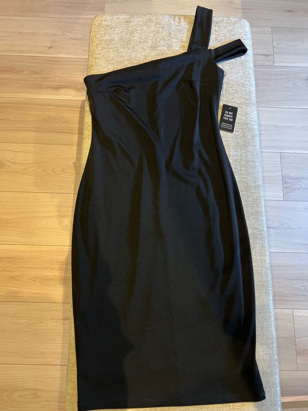 Express Black One-Shoulder Cocktail Dress